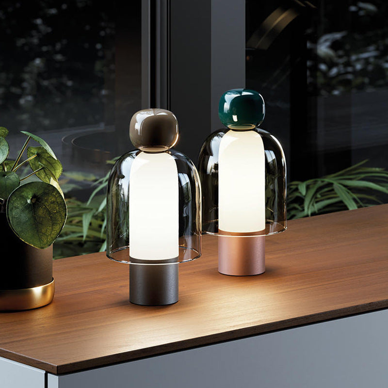 Portable Dimmable Glass Table Lamp