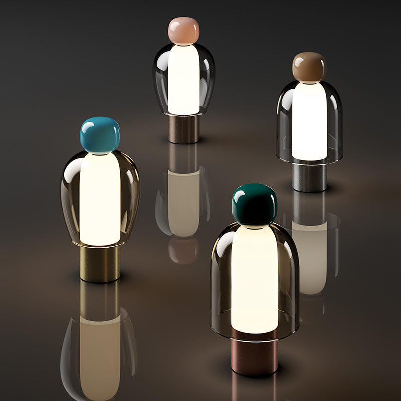 Portable Dimmable Glass Table Lamp