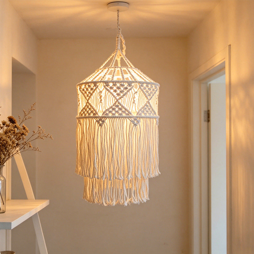 Handwoven Bohemian Lampshade Cover